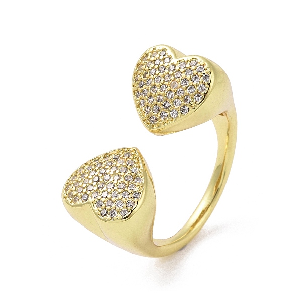 PandaHall Brass Micro Pave Clear Cubic Zirconia Open Cuff Ring for Women, Golden, Inner Diameter: 18.6mm Brass+Cubic Zirconia Heart Clear
PandaHall Brass Micro Pave Clear Cubic Zirconia Open Cuff Ring for Women, Golden, Inner Diameter: 18.6mm Brass+Cubic Zirconia Heart Clear