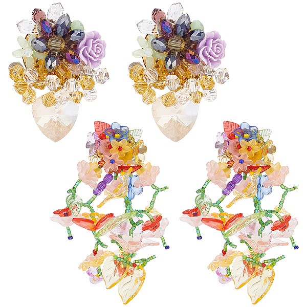 PandaHall ANATTASOUL 2 Pairs 2 Style Resin Flower Stud Earrings with Glass Beaded, Golden Alloy Wire Wrap Jewelry for Women, Mixed Color..., Multicolor
PandaHall ANATTASOUL 2 Pairs 2 Style Resin Flower Stud Earrings with Glass Beaded, Golden Alloy Wire Wrap Jewelry for Women, Mixed Color..., Multicolor