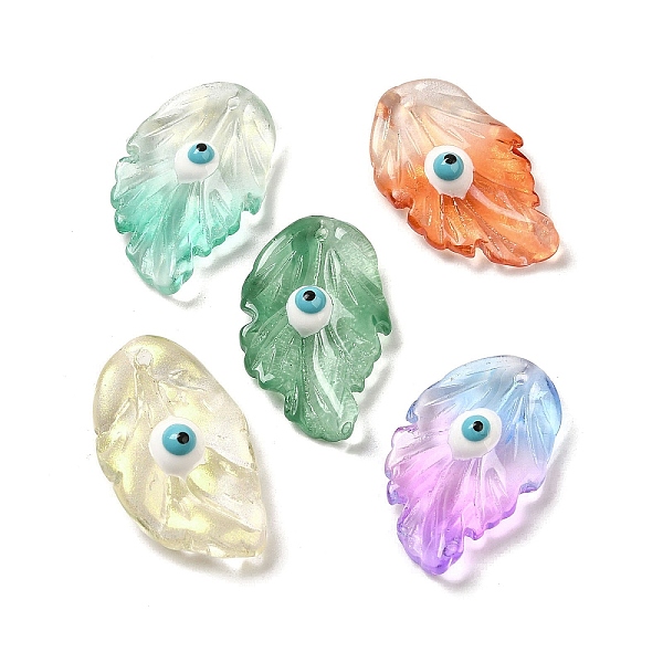 PandaHall Transparent Glass with Enamel Pendants, Leaf with Evil Eye Charms, Mixed Color, 28x17x5.5~6mm, Hole: 1.2~1.4mm Glass Leaf..., Multicolor
PandaHall Transparent Glass with Enamel Pendants, Leaf with Evil Eye Charms, Mixed Color, 28x17x5.5~6mm, Hole: 1.2~1.4mm Glass Leaf..., Multicolor