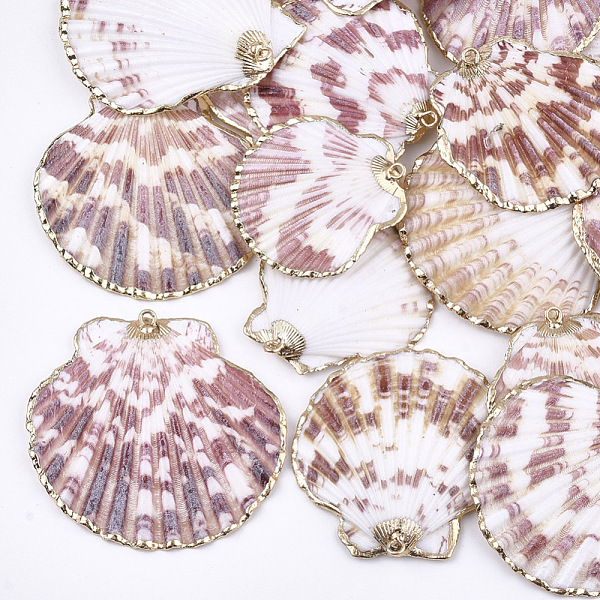 PandaHall Electroplate Sea Shell Pendants, with Iron Findings, Light Gold, Colorful, 35~53x34~52x7~11mm, Hole: 2mm Other Sea Shell Shell...
PandaHall Electroplate Sea Shell Pendants, with Iron Findings, Light Gold, Colorful, 35~53x34~52x7~11mm, Hole: 2mm Other Sea Shell Shell...