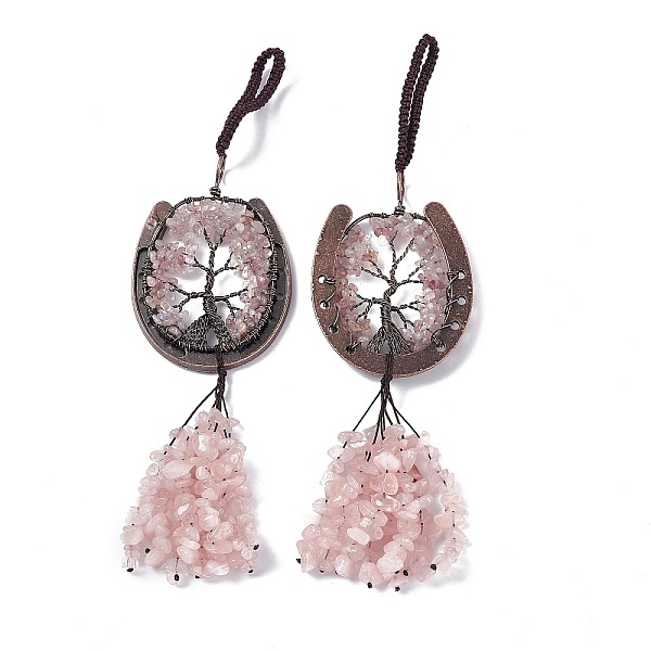 PandaHall Natural Rose Quartz Chip Tree of Life Pendants Decoration, Brass Horse Shose Tassel Gems Hanging Ornaments, 220mm, Pendant...
PandaHall Natural Rose Quartz Chip Tree of Life Pendants Decoration, Brass Horse Shose Tassel Gems Hanging Ornaments, 220mm, Pendant...