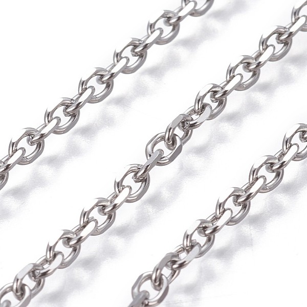 PandaHall 304 Stainless Steel Cable Chains, Diamond Cut Chains, Unwelded, Stainless Steel Color, 4x3x0.8mm 304 Stainless Steel
PandaHall 304 Stainless Steel Cable Chains, Diamond Cut Chains, Unwelded, Stainless Steel Color, 4x3x0.8mm 304 Stainless Steel