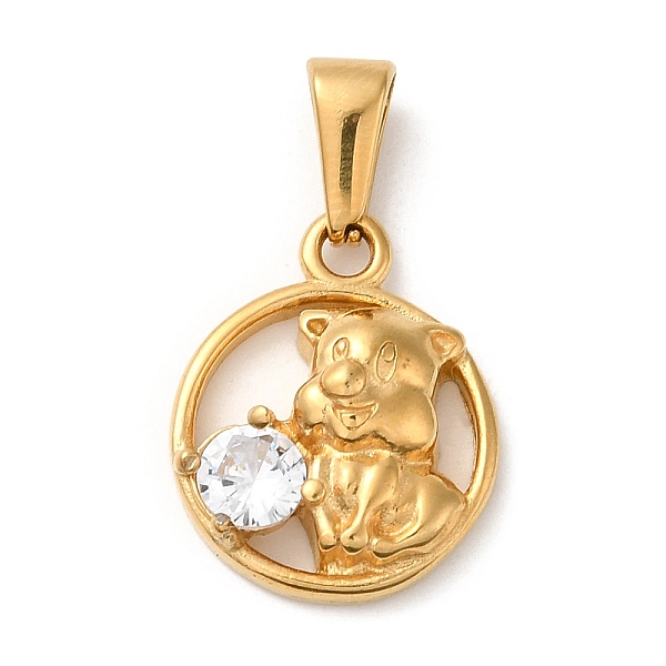 PandaHall Vacuum Plating 304 Stainless Steel Pendants, with Rhinestone, Long-Lasting Plated, Flat Round with Pig Charm, Golden, 18.5x15x5mm..., Clear
PandaHall Vacuum Plating 304 Stainless Steel Pendants, with Rhinestone, Long-Lasting Plated, Flat Round with Pig Charm, Golden, 18.5x15x5mm..., Clear