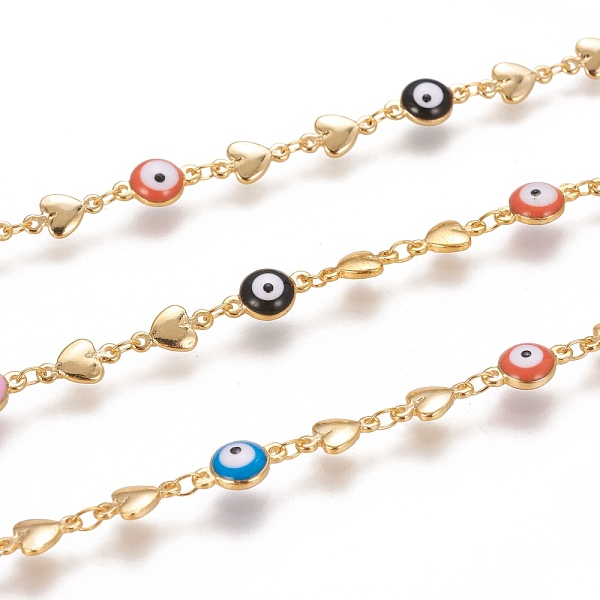 PandaHall Handmade Brass Link Chains, with Enamel and Spool, Soldered, Long-Lasting Plated, Flat Round with Evil Eye & Star,Colorful, Real...
PandaHall Handmade Brass Link Chains, with Enamel and Spool, Soldered, Long-Lasting Plated, Flat Round with Evil Eye & Star,Colorful, Real...