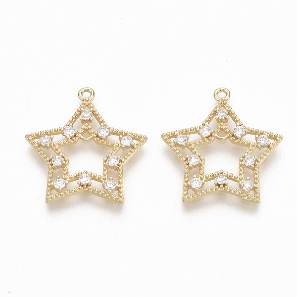 PandaHall Brass Micro Pave Clear Cubic Zirconia Links, Nickel Free, Star, Real 18K Gold Plated, 21x19.5x2mm, Hole: 1.2mm Brass+Cubic...
PandaHall Brass Micro Pave Clear Cubic Zirconia Links, Nickel Free, Star, Real 18K Gold Plated, 21x19.5x2mm, Hole: 1.2mm Brass+Cubic...