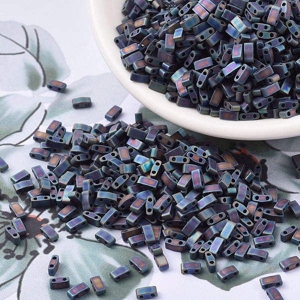 PandaHall MIYUKI Half TILA Beads, Japanese Seed Beads, 2 Hole, (HTL401FR) Matte Black AB, 5x2.3x1.9mm, Hole: 0.8mm, about 250pcs/10g Glass...
PandaHall MIYUKI Half TILA Beads, Japanese Seed Beads, 2 Hole, (HTL401FR) Matte Black AB, 5x2.3x1.9mm, Hole: 0.8mm, about 250pcs/10g Glass...