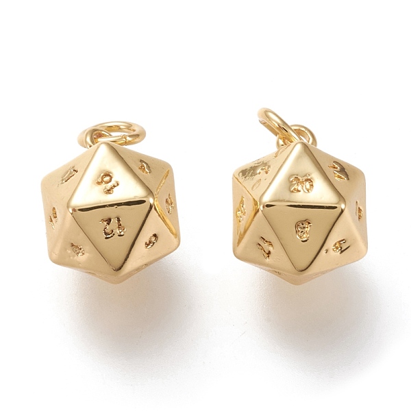 PandaHall Brass Charms, with Jump Rings, Long-Lasting Plated, 20 Sided Dice Charm, Real 18K Gold Plated, 13.5x9.5x9.5mm, Hole: 3.2mm Brass...
PandaHall Brass Charms, with Jump Rings, Long-Lasting Plated, 20 Sided Dice Charm, Real 18K Gold Plated, 13.5x9.5x9.5mm, Hole: 3.2mm Brass...