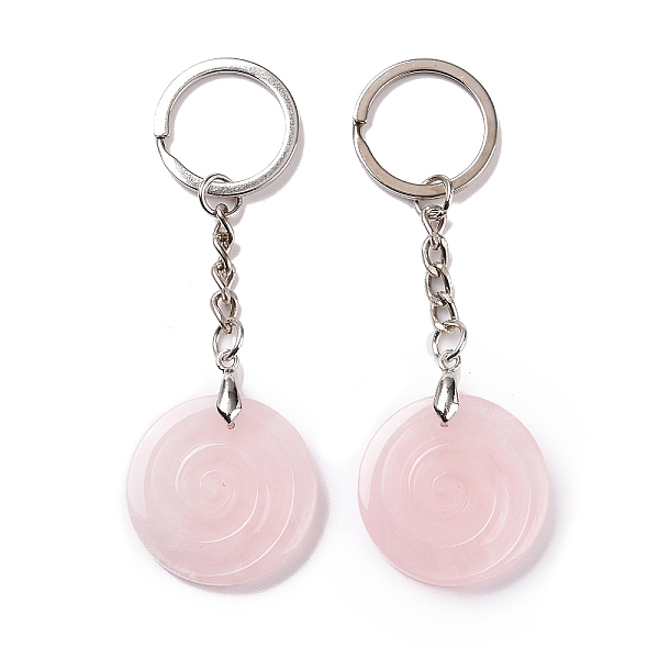 PandaHall Natural Rose Quartz Vortex Pendant Keychain, with Brass Keychain Ring, 9cm Rose Quartz Flat Round
PandaHall Natural Rose Quartz Vortex Pendant Keychain, with Brass Keychain Ring, 9cm Rose Quartz Flat Round