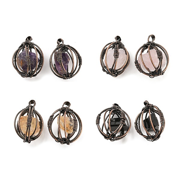 PandaHall Natural Mixed Stone Pendants, Ball Charms with Rack Plating Red Copper Plated Brass Findings, Lead Free & Cadmium Free...
PandaHall Natural Mixed Stone Pendants, Ball Charms with Rack Plating Red Copper Plated Brass Findings, Lead Free & Cadmium Free...