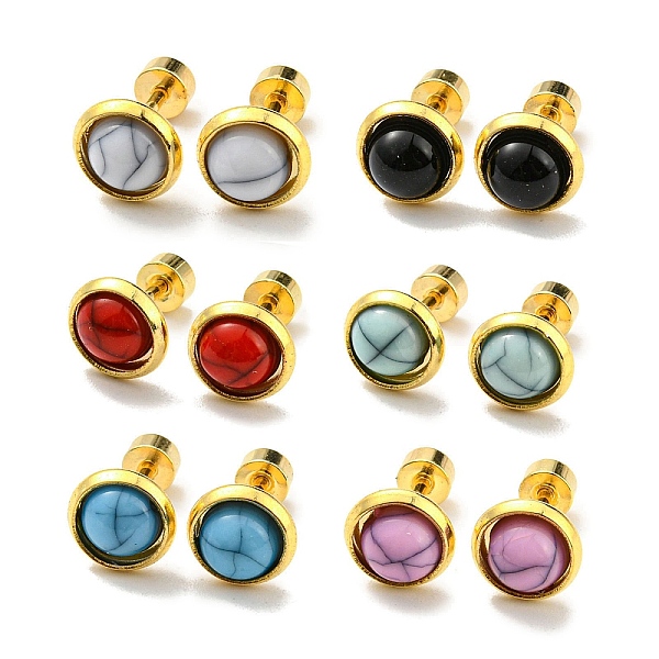 PandaHall Vacuum Plating 12 Pairs 6 Color Flat Round Resin Straight Barbell Stud Earrings, Golden 304 Stainless Steel Piercing Body Jewelry..., Multicolor
PandaHall Vacuum Plating 12 Pairs 6 Color Flat Round Resin Straight Barbell Stud Earrings, Golden 304 Stainless Steel Piercing Body Jewelry..., Multicolor