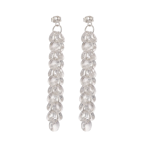 PandaHall Glass Disc Beaded Tassel Dangle Stud Earrings, 304 Stainless Steel Jewelry for Women, Clear, 74mm, Pin: 0.8mm Glass Others Clear
PandaHall Glass Disc Beaded Tassel Dangle Stud Earrings, 304 Stainless Steel Jewelry for Women, Clear, 74mm, Pin: 0.8mm Glass Others Clear