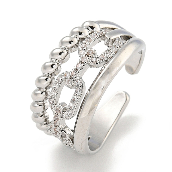 PandaHall Rack Plating Brass Micro Pave Cubic Zirconia Cable Chain Open Cuff Rings for Women, Long-Lasting Plated, Cadmium Free & Lead Free..., Clear
PandaHall Rack Plating Brass Micro Pave Cubic Zirconia Cable Chain Open Cuff Rings for Women, Long-Lasting Plated, Cadmium Free & Lead Free..., Clear