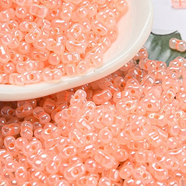 PandaHall Ceylon Glass Seed Beads, Peanut, Light Salmon, 4~4.5x2~2.5x2~2.5mm, Hole: 0.8~0.9mm, about 10000pcs/pound Glass Peanut
PandaHall Ceylon Glass Seed Beads, Peanut, Light Salmon, 4~4.5x2~2.5x2~2.5mm, Hole: 0.8~0.9mm, about 10000pcs/pound Glass Peanut
