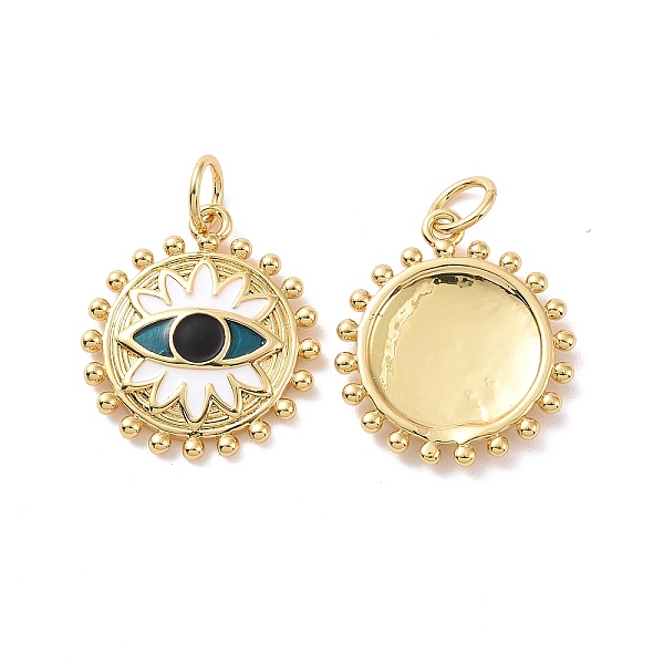 PandaHall Flat Round with Eye Pattern Brass Enamel Pendants, with Jump Rings, Cadmium Free & Nickel Free & Lead Free, Real 18K Gold Plated..., White
PandaHall Flat Round with Eye Pattern Brass Enamel Pendants, with Jump Rings, Cadmium Free & Nickel Free & Lead Free, Real 18K Gold Plated..., White
