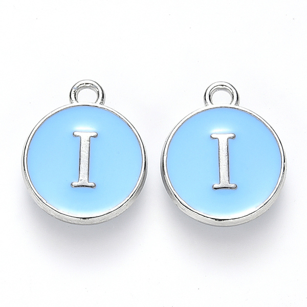 PandaHall Platinum Plated Alloy Enamel Charms, Cadmium Free & Lead Free, Enamelled Sequins, Flat Round with Letter, Letter.I, 14x12x2mm...
PandaHall Platinum Plated Alloy Enamel Charms, Cadmium Free & Lead Free, Enamelled Sequins, Flat Round with Letter, Letter.I, 14x12x2mm...
