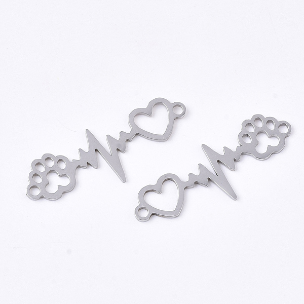 PandaHall 201 Stainless Steel Links connectors, Laser Cut Links, Heartbeat with Paw Print, Stainless Steel Color, 33x12x1mm, Hole: 1.8mm 201...
PandaHall 201 Stainless Steel Links connectors, Laser Cut Links, Heartbeat with Paw Print, Stainless Steel Color, 33x12x1mm, Hole: 1.8mm 201...
