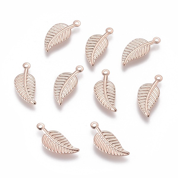 PandaHall 304 Stainless Steel Charms, Leaf, Rose Gold, 14.5x6x0.5mm, Hole: 0.8mm 304 Stainless Steel Leaf
PandaHall 304 Stainless Steel Charms, Leaf, Rose Gold, 14.5x6x0.5mm, Hole: 0.8mm 304 Stainless Steel Leaf