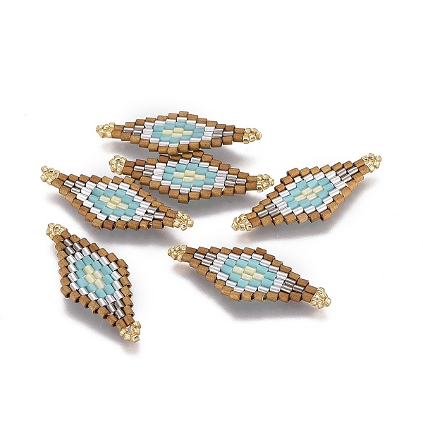 PandaHall MIYUKI & TOHO Handmade Japanese Seed Beads Links, Loom Pattern, Rhombus, Colorful, 31.4~33x12.7~13.4x1.6~1.7mm, Hole: 1~1.4mm...
PandaHall MIYUKI & TOHO Handmade Japanese Seed Beads Links, Loom Pattern, Rhombus, Colorful, 31.4~33x12.7~13.4x1.6~1.7mm, Hole: 1~1.4mm...