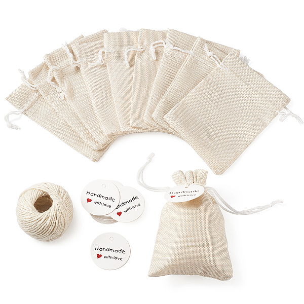 PandaHall Burlap Packing Pouches Drawstring Bags, Jewelry Display Kraft Paper Price Tags and Jute Twine, Light Goldenrod Yellow, 14x10cm...
PandaHall Burlap Packing Pouches Drawstring Bags, Jewelry Display Kraft Paper Price Tags and Jute Twine, Light Goldenrod Yellow, 14x10cm...