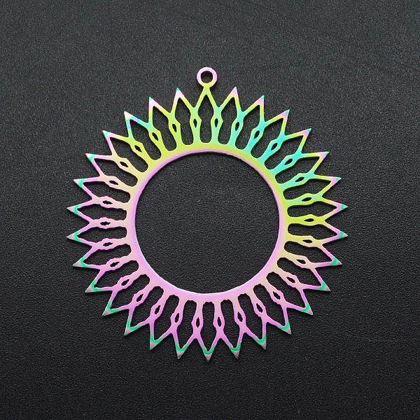 PandaHall Ion Plating(IP) 201 Stainless Steel Pendants, Laser Cut, Sun, Rainbow Color, 39x37x1mm, Hole: 1.6mm 201 Stainless Steel Sun
PandaHall Ion Plating(IP) 201 Stainless Steel Pendants, Laser Cut, Sun, Rainbow Color, 39x37x1mm, Hole: 1.6mm 201 Stainless Steel Sun