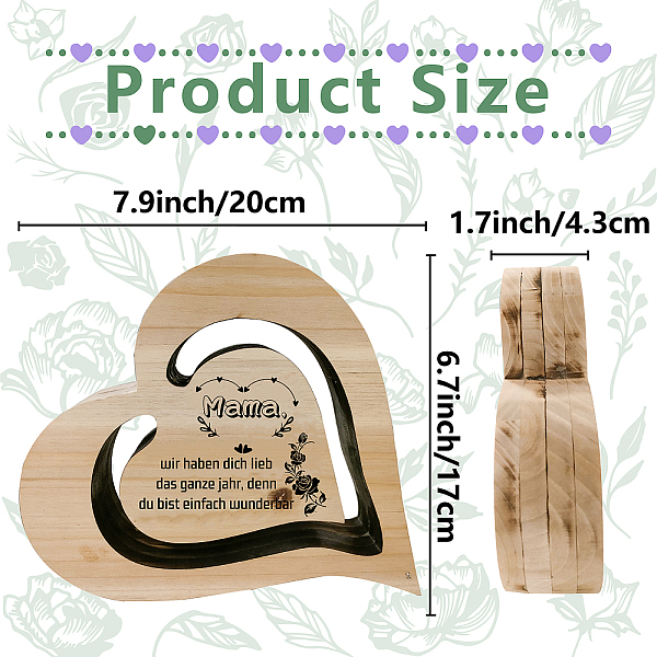 PandaHall DIY Unfinished Wood Heart Cutouts, Floating Display Decorations, for Craft Painting Supplies, Word Mama, for Mother's Day, Flower...
PandaHall DIY Unfinished Wood Heart Cutouts, Floating Display Decorations, for Craft Painting Supplies, Word Mama, for Mother's Day, Flower...