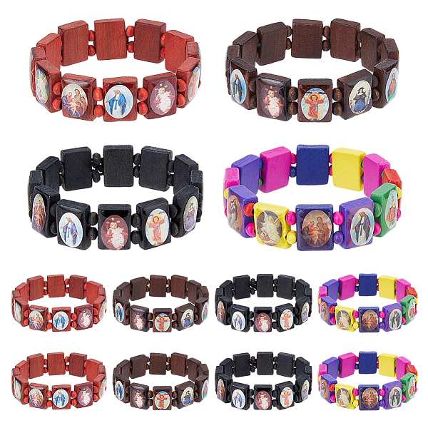 PandaHall FIBLOOM 12Pcs 4 Colors Religion Pattern Tile Bracelets Set, Printed Wood Rectangle Beaded Stretch Bracelets for Women, Mixed Color..., Multicolor
PandaHall FIBLOOM 12Pcs 4 Colors Religion Pattern Tile Bracelets Set, Printed Wood Rectangle Beaded Stretch Bracelets for Women, Mixed Color..., Multicolor