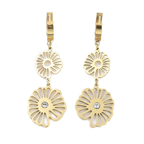 PandaHall Hollow Flower 304 Stainless Steel Dangle Earrings, Rhinestone Hoop Earrings for Women, Real 18K Gold Plated, 55x18mm 304 Stainless..., Clear
PandaHall Hollow Flower 304 Stainless Steel Dangle Earrings, Rhinestone Hoop Earrings for Women, Real 18K Gold Plated, 55x18mm 304 Stainless..., Clear