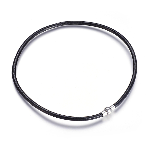 PandaHall Necklace Making, Brass Magnetic Clasps with Leather Cord, Black, Platinum, 17.3 inch(44cm), 5mm Leather Black
PandaHall Necklace Making, Brass Magnetic Clasps with Leather Cord, Black, Platinum, 17.3 inch(44cm), 5mm Leather Black