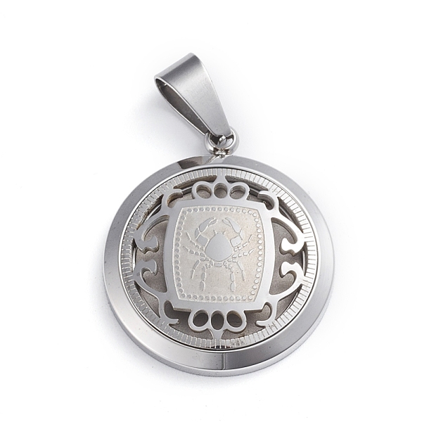 PandaHall 304 Stainless Steel Pendants, Flat Round with 12 Constellation/Zodiac Sign, Stainless Steel Color, Cancer, 29x25x4.5mm, Hole...
PandaHall 304 Stainless Steel Pendants, Flat Round with 12 Constellation/Zodiac Sign, Stainless Steel Color, Cancer, 29x25x4.5mm, Hole...