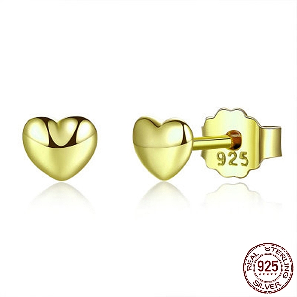 PandaHall 925 Sterling Silver Stud Earrings, Heart, with 925 Stamp, Real 18K Gold Plated, 4x4mm Sterling Silver
PandaHall 925 Sterling Silver Stud Earrings, Heart, with 925 Stamp, Real 18K Gold Plated, 4x4mm Sterling Silver