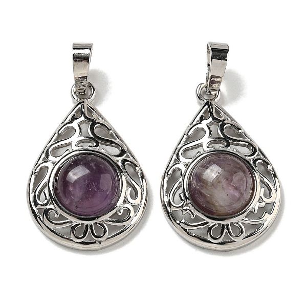 PandaHall Natural Amethyst Pendants, Rack Plating Brass Hollow Teardrop Charms, Cadmium Free & Lead Free, Platinum, 29.5x19.5x7.5mm, Hole...
PandaHall Natural Amethyst Pendants, Rack Plating Brass Hollow Teardrop Charms, Cadmium Free & Lead Free, Platinum, 29.5x19.5x7.5mm, Hole...