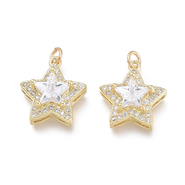 PandaHall Brass Micro Pave Cubic Zirconia Pendants, with Jump Rings, Star, Real 18K Gold Plated, 15x14x6mm, Hole: 1.8mm Brass+Cubic Zirconia..., Clear
PandaHall Brass Micro Pave Cubic Zirconia Pendants, with Jump Rings, Star, Real 18K Gold Plated, 15x14x6mm, Hole: 1.8mm Brass+Cubic Zirconia..., Clear