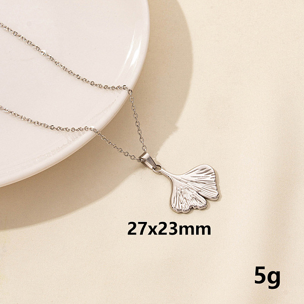 PandaHall Stylish Stainless Steel Ginkgo Leaf Pendant Necklace for Women Stainless Steel Leaf
PandaHall Stylish Stainless Steel Ginkgo Leaf Pendant Necklace for Women Stainless Steel Leaf