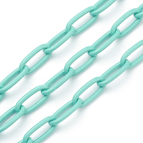 PandaHall Eco-friendly Spray Painted Handmade Brass Paperclip Chains, Soldered, with Spool, Medium Turquoise, 17x8x2mm, 32.8 feet(10m)/roll...
PandaHall Eco-friendly Spray Painted Handmade Brass Paperclip Chains, Soldered, with Spool, Medium Turquoise, 17x8x2mm, 32.8 feet(10m)/roll...