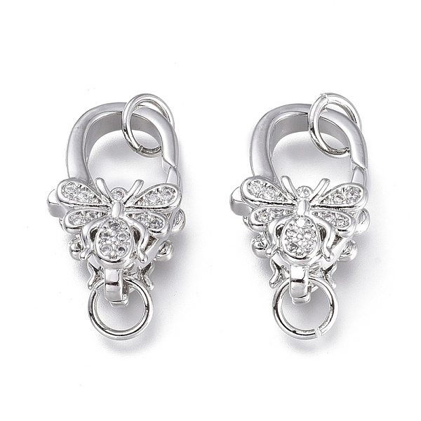 PandaHall Brass Micro Pave Clear Cubic Zirconia Lobster Claw Clasps, with Jump Rings, Long-Lasting Plated, Insects, Platinum, 17.5x10.5x6mm...
PandaHall Brass Micro Pave Clear Cubic Zirconia Lobster Claw Clasps, with Jump Rings, Long-Lasting Plated, Insects, Platinum, 17.5x10.5x6mm...