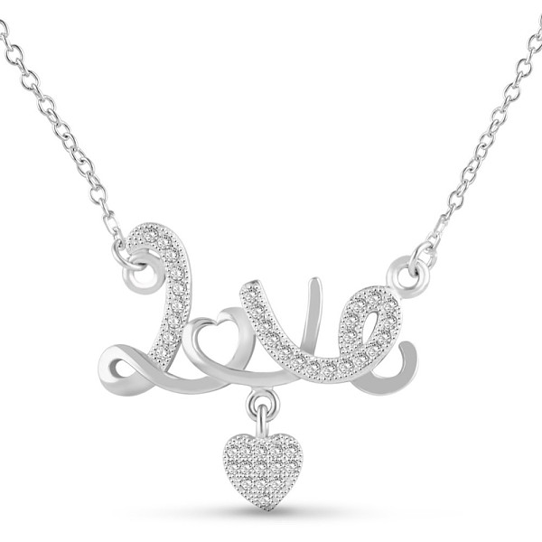 PandaHall TINYSAND 925 Sterling Silver Cubic Zirconia Love Pendant Necklace, Silver, 16 inch Cubic Zirconia Silver
PandaHall TINYSAND 925 Sterling Silver Cubic Zirconia Love Pendant Necklace, Silver, 16 inch Cubic Zirconia Silver