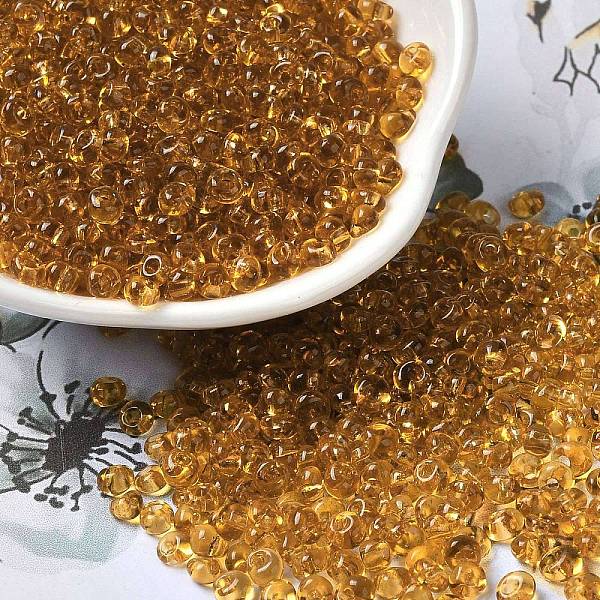 PandaHall Transparent Colours Glass Seed Beads, Fringe Teardrop Beads, Peru, 6/0, 4~4.5x3~3.5x4~4.5mm, Hole: 1~1.2mm, about 5625pcs/pound..., Brown
PandaHall Transparent Colours Glass Seed Beads, Fringe Teardrop Beads, Peru, 6/0, 4~4.5x3~3.5x4~4.5mm, Hole: 1~1.2mm, about 5625pcs/pound..., Brown