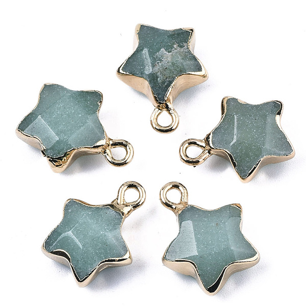 PandaHall Natural Green Aventurine Pendants, with Light Gold Plated Edge and Brass Loop, Star, Faceted, 16~17x13x6.5mm, Hole: 1.6mm Green...
PandaHall Natural Green Aventurine Pendants, with Light Gold Plated Edge and Brass Loop, Star, Faceted, 16~17x13x6.5mm, Hole: 1.6mm Green...