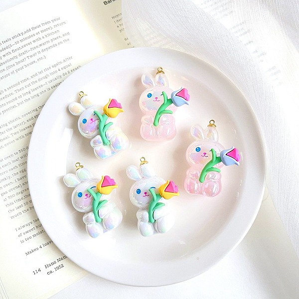 PandaHall Acrylic Pendants, Rabbit, Mixed Color, 46.5x27x24.4mm, Hole: 3.5mm Acrylic Rabbit Multicolor
PandaHall Acrylic Pendants, Rabbit, Mixed Color, 46.5x27x24.4mm, Hole: 3.5mm Acrylic Rabbit Multicolor