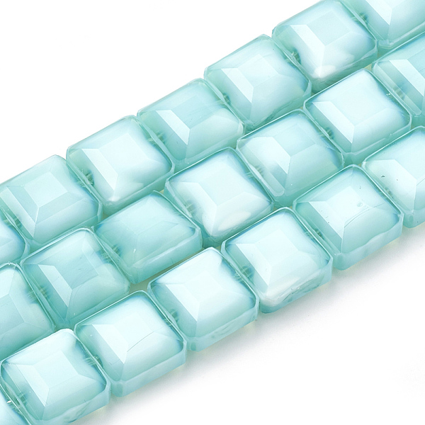 PandaHall Opaque Solid Color Glass Beads Strands, Faceted, Square, Pale Turquoise, 13x13x7.5mm, Hole: 1~1.2mm, about 27pcs/strand, 13.77..., Cyan
PandaHall Opaque Solid Color Glass Beads Strands, Faceted, Square, Pale Turquoise, 13x13x7.5mm, Hole: 1~1.2mm, about 27pcs/strand, 13.77..., Cyan