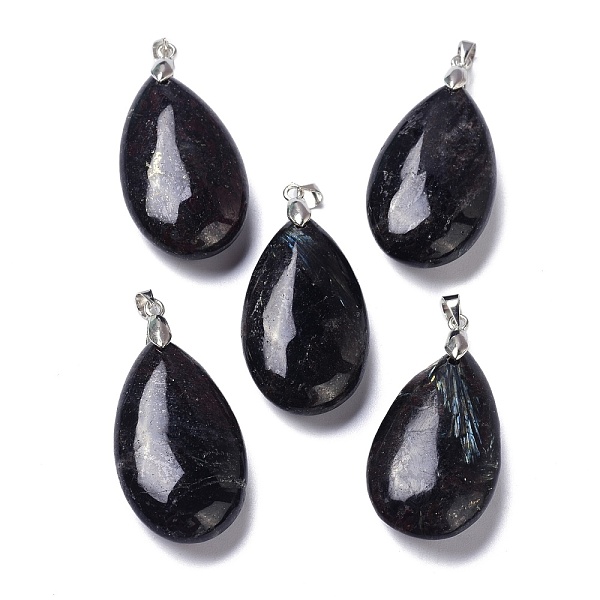 PandaHall Natural Glaucophane Pendants, with Brass Finding, Teardrop, 35x20x7.5~9mm, Hole: 4x3.5mm Gemstone Teardrop
PandaHall Natural Glaucophane Pendants, with Brass Finding, Teardrop, 35x20x7.5~9mm, Hole: 4x3.5mm Gemstone Teardrop
