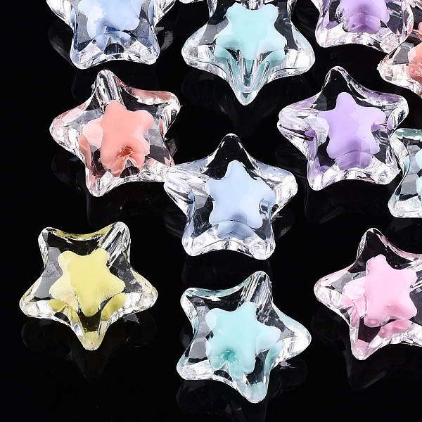 PandaHall Transparent Acrylic Beads, Bead in Bead, Star, Mixed Color, 15x15.5x8.5mm, Hole: 1.8mm, about 485pcs/500g Acrylic Star Multicolor
PandaHall Transparent Acrylic Beads, Bead in Bead, Star, Mixed Color, 15x15.5x8.5mm, Hole: 1.8mm, about 485pcs/500g Acrylic Star Multicolor