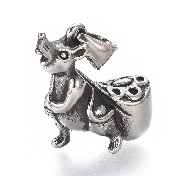 PandaHall 304 Stainless Steel Pendants, Squirrel, Antique Silver, 30x25x11.5mm, Hole: 5x7mm 304 Stainless Steel
PandaHall 304 Stainless Steel Pendants, Squirrel, Antique Silver, 30x25x11.5mm, Hole: 5x7mm 304 Stainless Steel