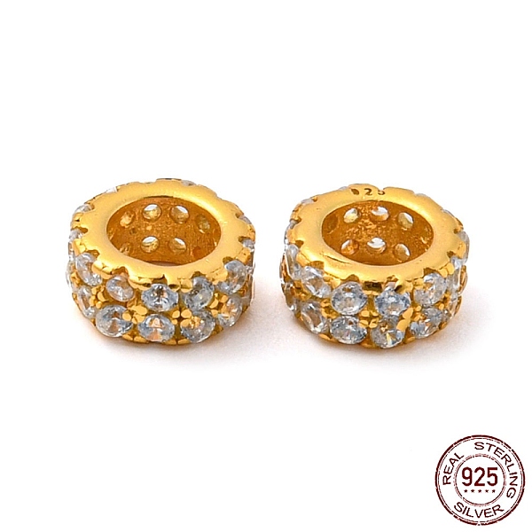PandaHall 925 Sterling Silver Spacer Beads, with Cubic Zirconia, Column, Real 18K Gold Plated, 5.5x2.6mm, Hole: 3.3mm Sterling Silver Column..., Clear
PandaHall 925 Sterling Silver Spacer Beads, with Cubic Zirconia, Column, Real 18K Gold Plated, 5.5x2.6mm, Hole: 3.3mm Sterling Silver Column..., Clear