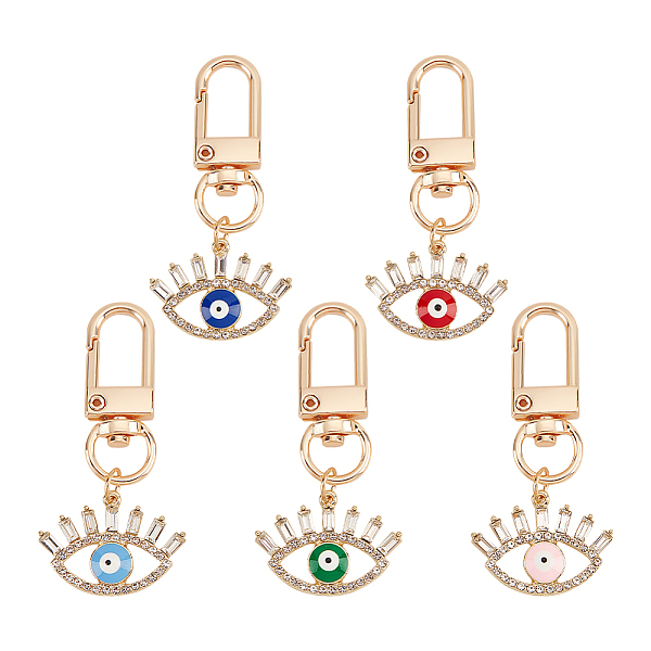 PandaHall 5Pcs 5 Colors Evil Eye Alloy Rhinestones Pendant Decoration, Swivel Clasps Charms, Clip-on Charms, for Keychain, Purse, Backpack..., Multicolor
PandaHall 5Pcs 5 Colors Evil Eye Alloy Rhinestones Pendant Decoration, Swivel Clasps Charms, Clip-on Charms, for Keychain, Purse, Backpack..., Multicolor