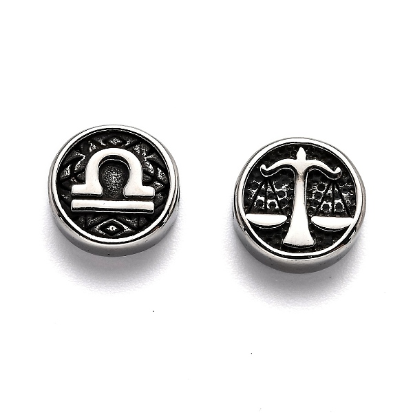 PandaHall 304 Stainless Steel Beads, Flat Round with Twelve Constellations, Antique Silver, Libra, 10x4mm, Hole: 1.8mm 304 Stainless Steel...
PandaHall 304 Stainless Steel Beads, Flat Round with Twelve Constellations, Antique Silver, Libra, 10x4mm, Hole: 1.8mm 304 Stainless Steel...