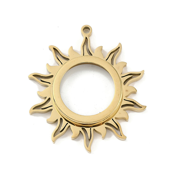 PandaHall Ion Plating(IP) 304 Stainless Stee Locket Pendants, with Glass, Sun Charm, Real 18K Gold Plated, 43.5x39x5.7mm, Hole: 2.2mm 304...
PandaHall Ion Plating(IP) 304 Stainless Stee Locket Pendants, with Glass, Sun Charm, Real 18K Gold Plated, 43.5x39x5.7mm, Hole: 2.2mm 304...