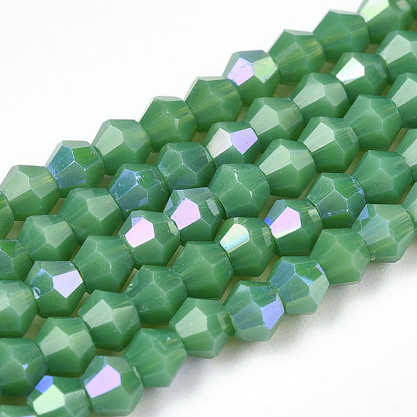 PandaHall Opaque Solid Color Electroplate Glass Beads Strands, AB Color Plated, Faceted, Bicone, Medium Sea Green, 3x2.5mm, Hole: 0.7mm...
PandaHall Opaque Solid Color Electroplate Glass Beads Strands, AB Color Plated, Faceted, Bicone, Medium Sea Green, 3x2.5mm, Hole: 0.7mm...