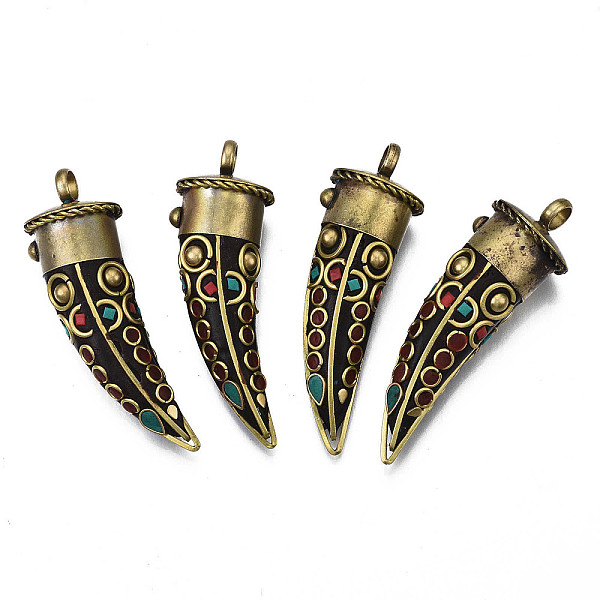 PandaHall Handmade Indonesia Big Pendants, with Golden Tone Brass Findings, OX Horn Shape, Coconut Brown, 57~62x18mm, Hole: 5.5mm Polymer...
PandaHall Handmade Indonesia Big Pendants, with Golden Tone Brass Findings, OX Horn Shape, Coconut Brown, 57~62x18mm, Hole: 5.5mm Polymer...
