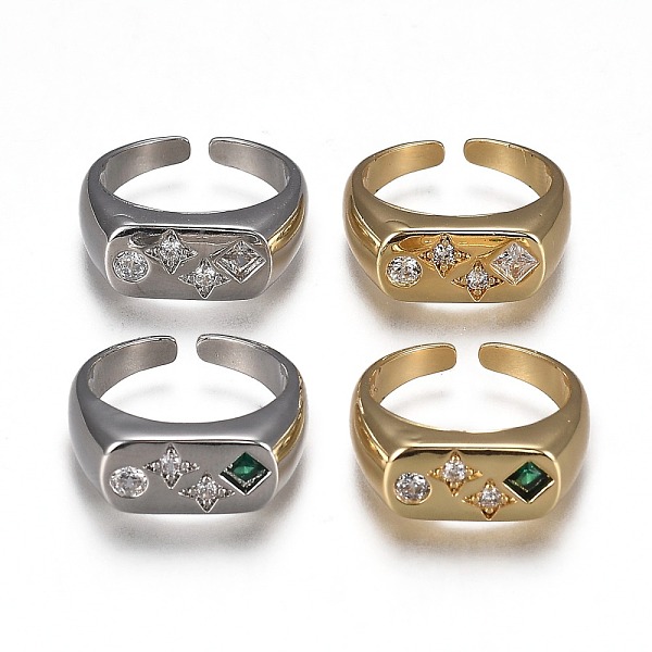 PandaHall Brass Micro Pave Cubic Zirconia Cuff Rings, Open Rings, Cadmium Free & Lead Free, Rectangle with Star, Mixed Color, US Size 7..., Multicolor
PandaHall Brass Micro Pave Cubic Zirconia Cuff Rings, Open Rings, Cadmium Free & Lead Free, Rectangle with Star, Mixed Color, US Size 7..., Multicolor